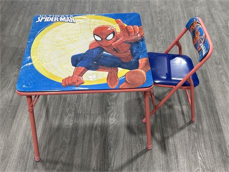 CHILDS SPIDER-MAN TABLE W/1 CHAIR