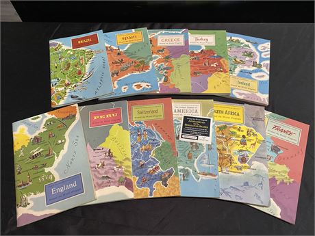 VINTAGE 1956 AMERICAN GEOGRAPHIC SOCIETY TRAVEL MAPS