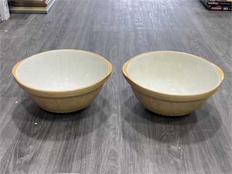 2 LARGE CRESLEY MADE IN ENGLAND CENTRE PIECE BOWLS (15” wide)