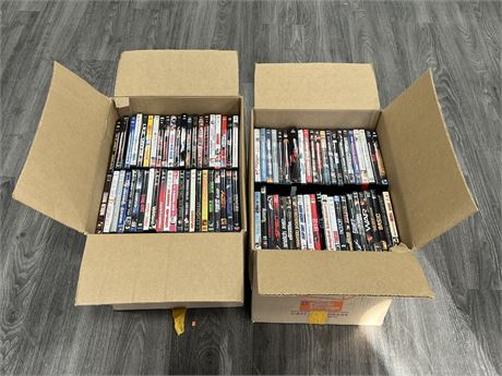 2 BOXES FULL OF MISC DVDS