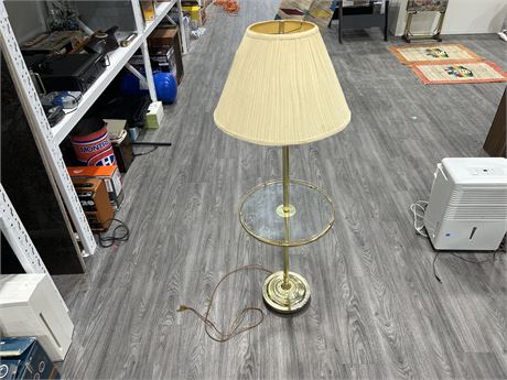 VINTAGE LAMP / SIDE TABLE (55” tall)