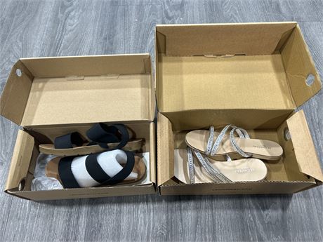 2 PAIRS LE CHÂTEAU NEW WOMENS SANDALS - BOTH SIZE 36