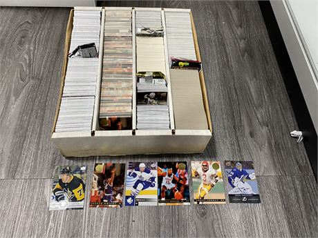 BOX OF MISC HOCKEY CARDS & SOME COLLEGE SPORT CARDS