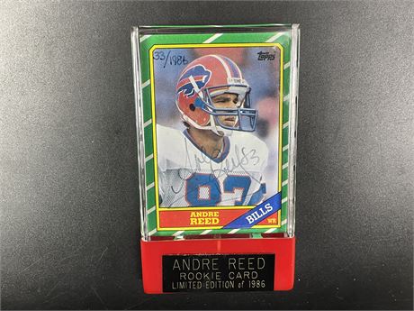 LIMITED EDITION SIGNED ANDRE REED ROOKIE CARD