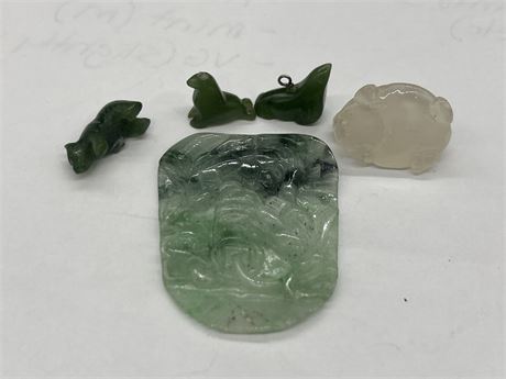 MISC. JADE LOT - BIGGEST PC. 1.5” FOR SCALE