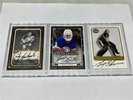 3 AUTOGRAPHED NHL CARDS