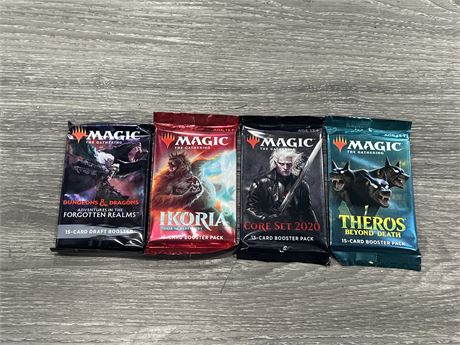 4 SEALED MAGIC THE GATHERING - 15 CARD BOOSTER PACKS