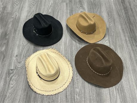 4 COWBOY HATS