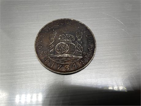 OLD 1734 SPANISH COIN