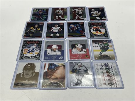 16 NHL CARDS / INSERTS - MAKAR, HUGHES, MATTHEWS, ETC