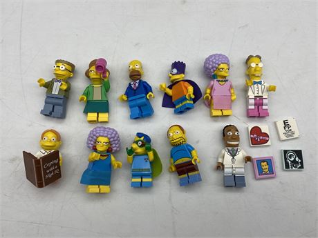 11 LEGO SIMPSONS SERIES 2 MINI FIGURES (Some accessories missing)
