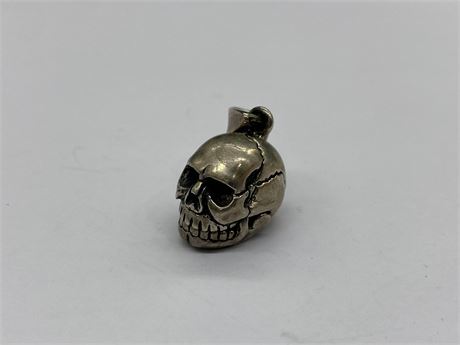 STERLING SKULL PENDANT WITH ADJUSTABLE MOUTH
