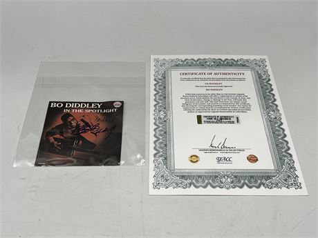 BO DIDDLEY SIGNED CD BOOKLET INSERT W/COA