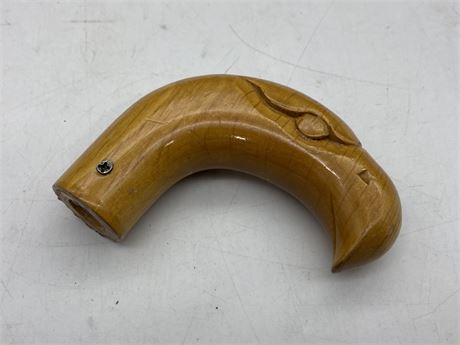 CARVED WOOD EAGLE HEAD CANE TOP
