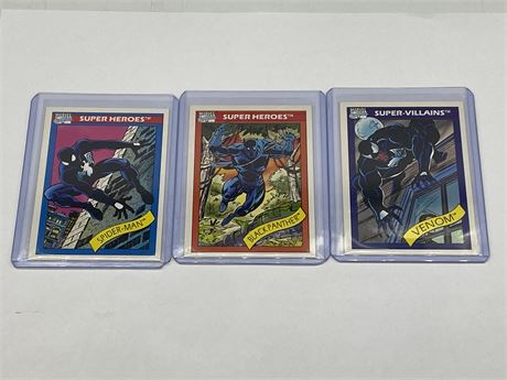 1990 MARVEL SPIDER-MAN/BLACK PANTHER/ VENOM ROOKIE CARDS