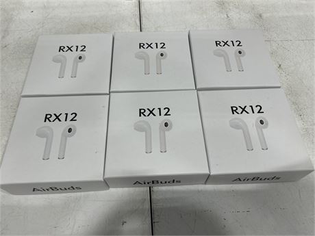 6 PAIRS OF NEW WIRELESS RX12 AIRBUDS