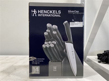 (NEW) HENCKELS SILVERCAP 14 PIECE KNIFE SET OPEN BOX