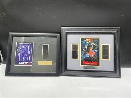 2 LIMITED EDITION FRAMED FILM CELLS W/ COA’S FRIDAY THE 13TH & NIGHTMARE ON ELM
