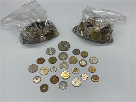 2 BAGS OF WORLD COINS