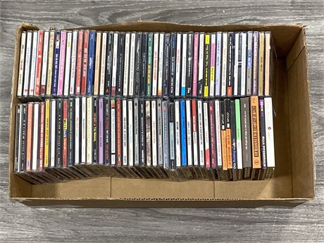 BOX OF AROUND 80 ASSORTED CDS - CONDITION VARIES