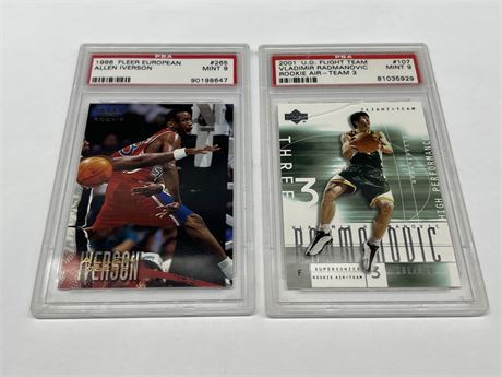 2 GRADED NBA ROOKIE CARDS - IVERSON & RADMANOVIC