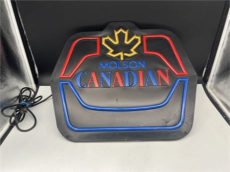 VINTAGE MOLSON CANADIAN LIGHT UP SIGN - 19”x16”