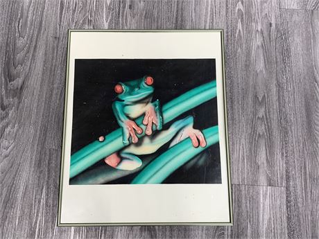 FRAMED WATERCOLOUR PRINTING “FROG”(19”x23”)