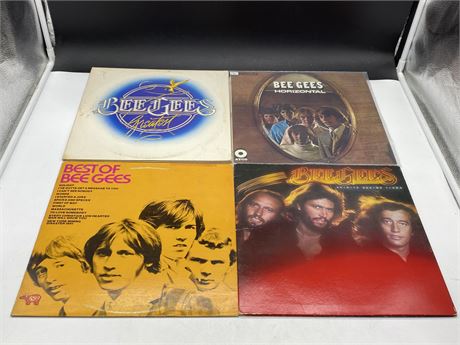 4 BEE GEES RECORDS - VG (slightly scratched)