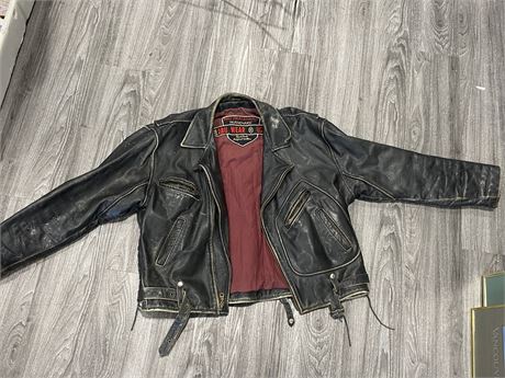 VINTAGE HAND MADE LEATHER JACKET SIZE XL
