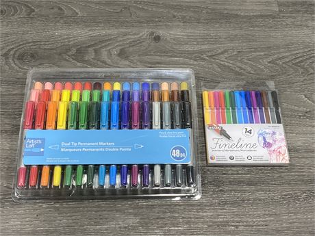 LOT OF NEW SEALED PERMANENT MARKERS (62 TOTAL)