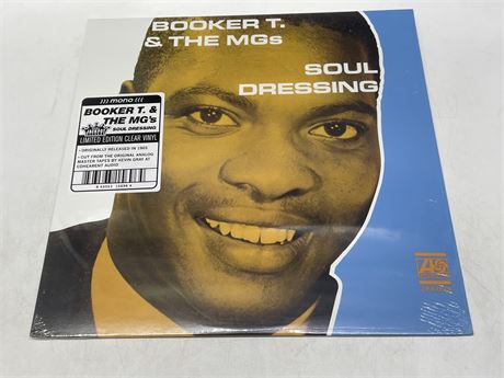 FACTORY SEALED - BOOKER T & THE MGS - SOUL DRESSING ON CLEAR VINYL