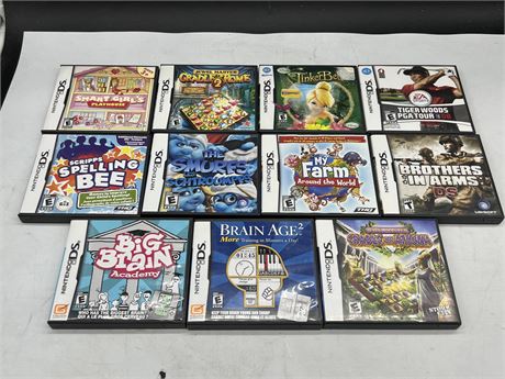11 NINTENDO DS GAMES IN BOX