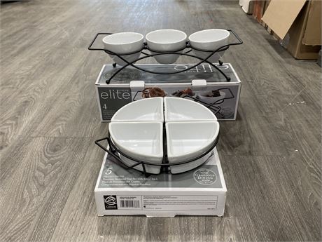 2 OPEN BOX GIBSON ELITE 3PC AND 4PC SERVING STANDS