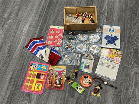 VINTAGE MICKEY MOUSE COLLECTABLES - SOME ITEMS HAVE SMOKE SCENT