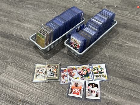 2 FLATS OF FOOTBALL CARDS - APPROX 350 CARDS