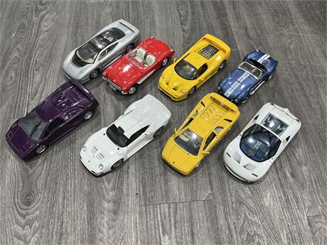 (8) 1:18 SCALE DIECAST CARS