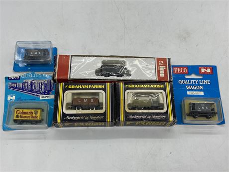 LOT OF VINTAGE N SCALE STEAM TRAINS IN BOX (2”)