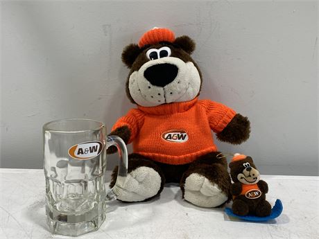 A&W COLLECTIBLES (BEAR IS 15” TALL)