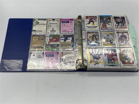 BINDER/42 PAGES OF NHL ROOKIE CARDS (378 CARDS)