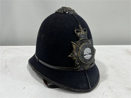 VINTAGE ORIGINAL BOBBY POLICE HAT FROM WORCESTERSHIRE ENGLAND