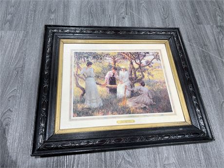 VINTAGE FRAMED “THE ENGAGEMENT RING” BY ROBERT WILLIAM VONNOH PICTURE - 26”x22”
