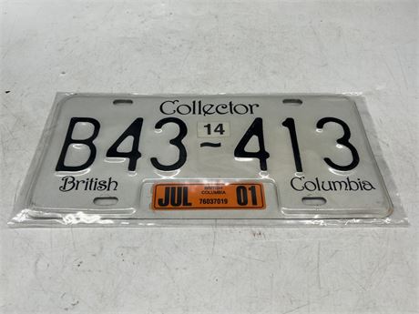 2001 BC COLLECTOR PLATE