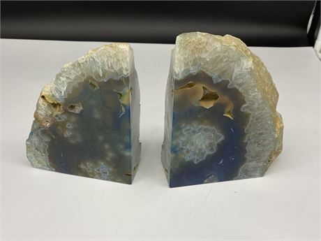 2 AGATE BOOK ENDS (8” tall)