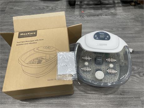 MAXKARE FOOT SPA MASSAGER WITH HEAT, BUBBLES & VIBRATION