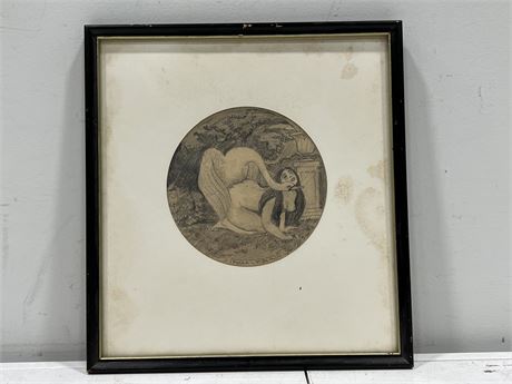 ORIGINAL PENCIL SKETCH BY HUNGARIAN POLYA TIBOR 1886-1937 (14”x15”)