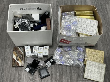2 BOXES OF COSTUME JEWELRY & MISC NEW PRODUCT