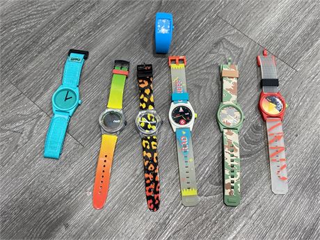 LOT OF 7 NEFF WATCHES ALL W/NEW BATTERIES