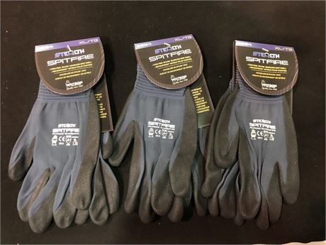 NEW HIGH QUALITY WORK GLOVES 3 PACK SIZE XL