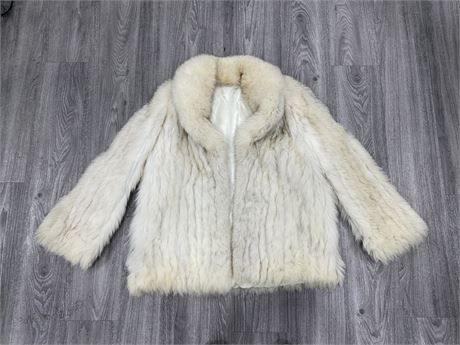 SAGA FOX NATURAL BLUE FOX FUR COAT - FROM FINLAND - SIZE 16