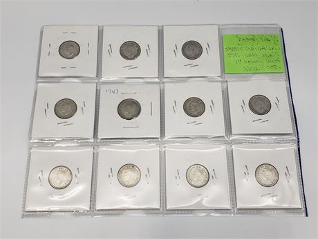 10 CENT SILVER COINS 1940-1952